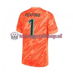 Thuis Tenue van Engeland Keepersshirt Pickford 1 Heren EK 2024 Korte Mouw Oranje