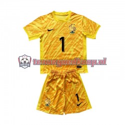 Thuis Tenue van Frankrijk Keepersshirt Hugo Lloris 1 Kind 2-13 jaar EK 2024 Korte Mouw Geel