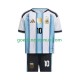 Thuis Tenue van Argentinië Lionel Messi 10 Kind 2-13 jaar WK 2026 Korte Mouw