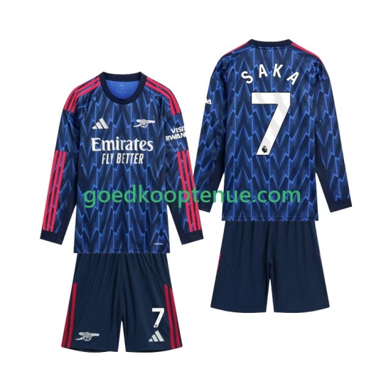 Uit Tenue van Arsenal Saka 7 Kind 2-13 jaar 2025-26 Lange Mouw