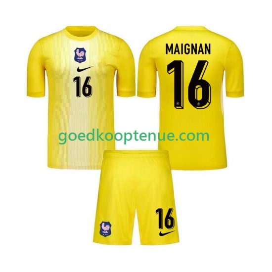 Thuis Tenue van Frankrijk Keepersshirt Mike Maignan 16 Kind 2-13 jaar 2025 Korte Mouw
