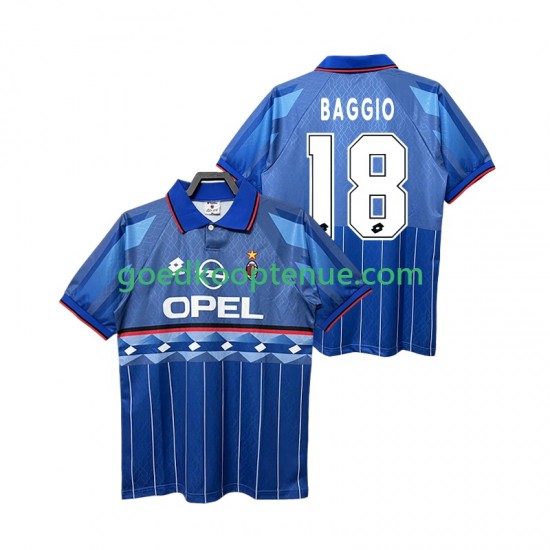 Uit Retro Tenue van AC Milan BAGGIO 18 1995 1996 Heren Korte Mouw
