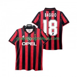 Thuis Retro Tenue van AC Milan BAGGIO 18 1995 1996 Heren Korte Mouw