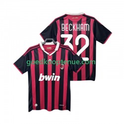 Thuis Retro Tenue van AC Milan BECKHAM 32 2009 Heren 2010 Korte Mouw