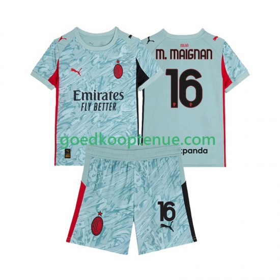 Thuis Tenue van AC Milan Keepersshirt Mike Maignan 16 Kind 2-13 jaar 2025-26 Korte Mouw