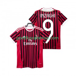 Thuis Retro Tenue van AC Milan INZAGHI 9 2012 Heren 2011 Korte Mouw