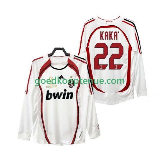 Uit Retro Tenue van AC Milan KAKA 22 2007 Heren 2006 Lange Mouw