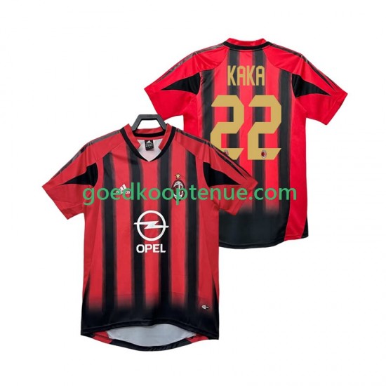Thuis Retro Tenue van AC Milan KAKA 22 2005 Heren 2004 Korte Mouw