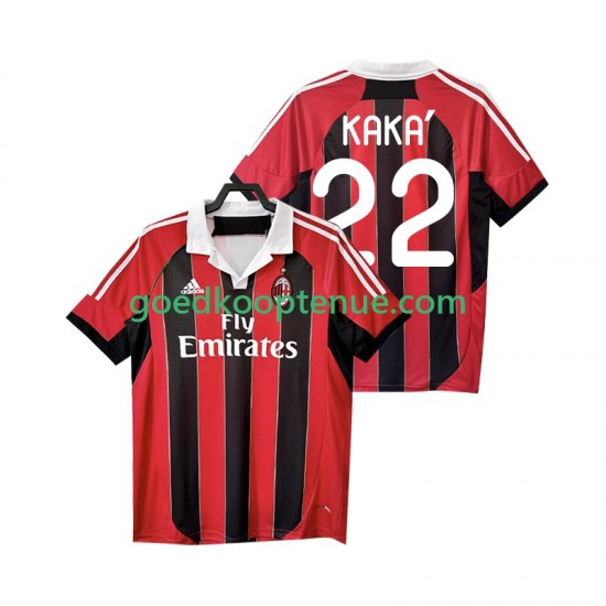 Thuis Retro Tenue van AC Milan KAKA 22 2012 2013 Heren Korte Mouw
