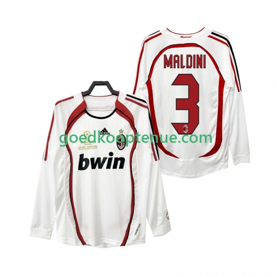 Uit Retro Tenue van AC Milan MALDINI 3 2007 Heren 2006 Lange Mouw