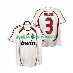 Uit Retro Tenue van AC Milan MALDINI 3 2007 Heren 2006 Korte Mouw