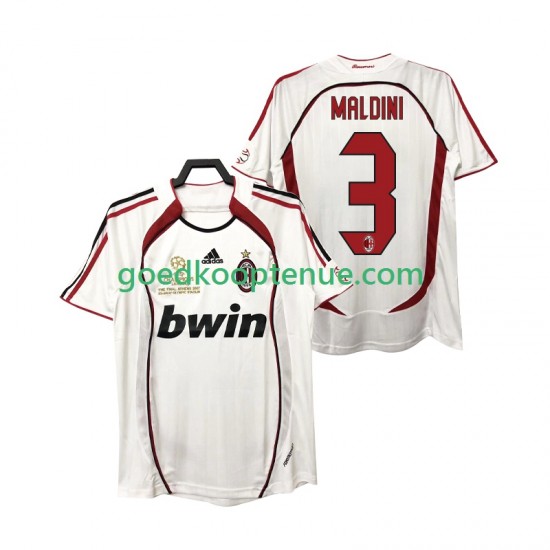 Uit Retro Tenue van AC Milan MALDINI 3 2007 Heren 2006 Korte Mouw