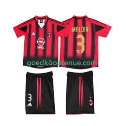 Thuis Retro Tenue van AC Milan MALDINI 3 2005 Kind 2-13 jaar 2004 Korte Mouw