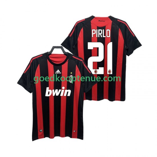 Thuis Retro Tenue van AC Milan RIRLO 21 2009 Heren 2008 Korte Mouw
