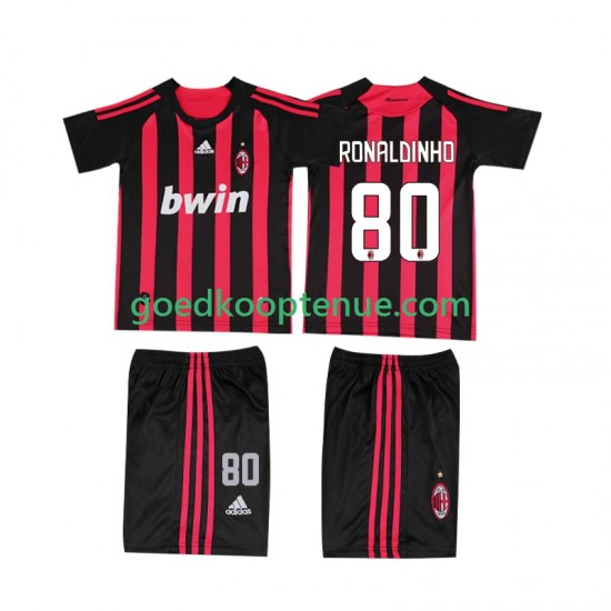 Thuis Retro Tenue van AC Milan RONALDINHO 80 2009 Kind 2-13 jaar 2008 Korte Mouw Thuis Retro Tenue van AC Milan RONALDINHO 80 2009 Kind 2-13 jaar 2008 Korte Mouw