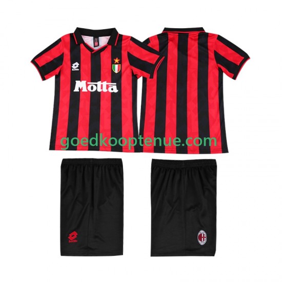 Thuis Retro Tenue van AC Milan 1993 Kind 2-13 jaar 1994 Korte Mouw