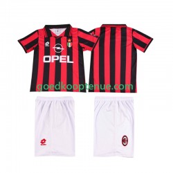 Thuis Retro Tenue van AC Milan 1996 1997 Kind 2-13 jaar Korte Mouw