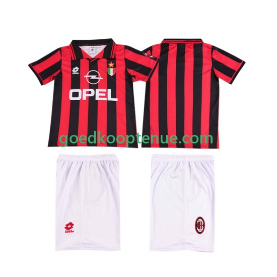 Thuis Retro Tenue van AC Milan 1996 1997 Kind 2-13 jaar Korte Mouw
