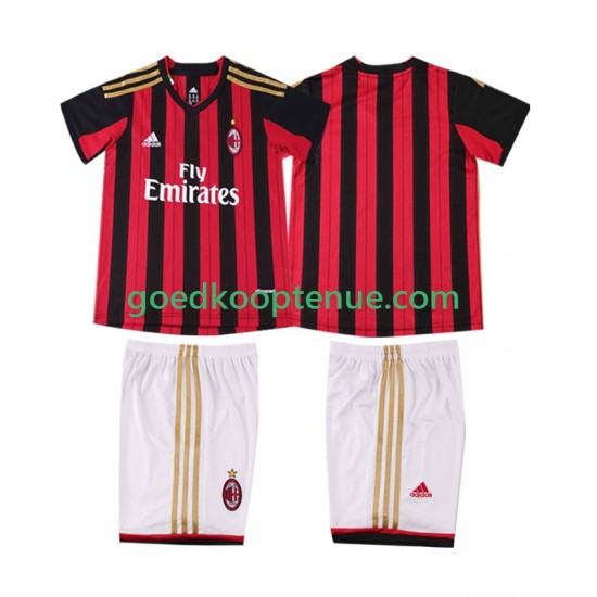 Thuis Retro Tenue van AC Milan 2013 2014 Kind 2-13 jaar Korte Mouw