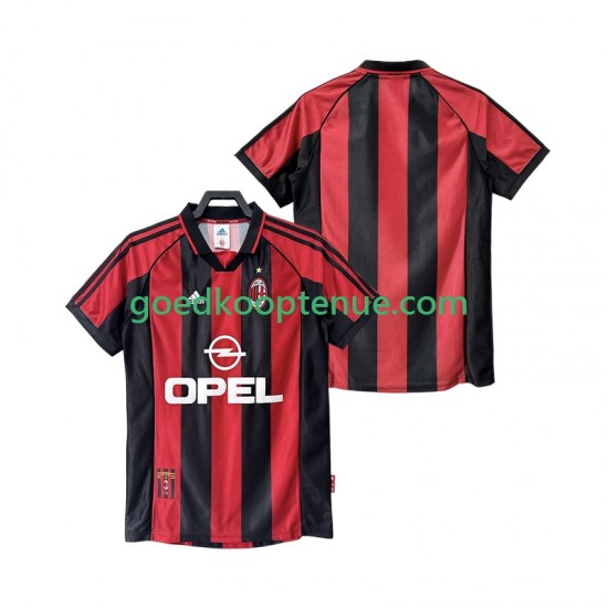 Thuis Retro Tenue van AC Milan Heren 1998 1999 Korte Mouw
