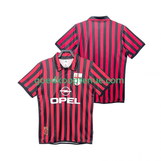 Thuis Retro Tenue van AC Milan 2000 Heren 1999 Korte Mouw