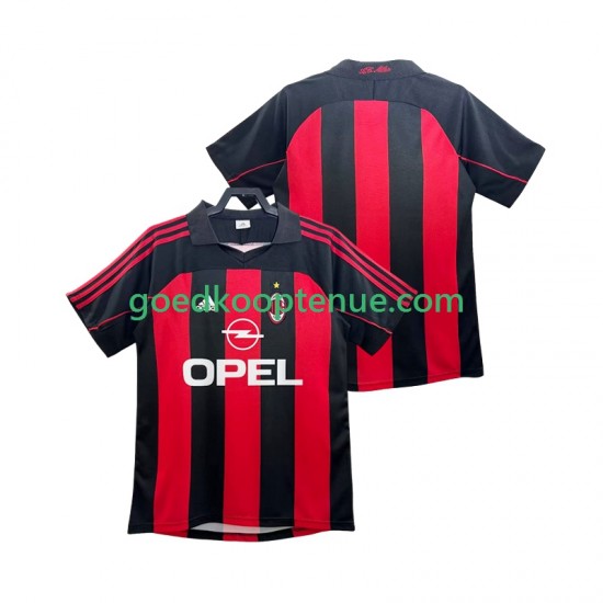 Thuis Retro Tenue van AC Milan 2000 Heren 2002 Korte Mouw
