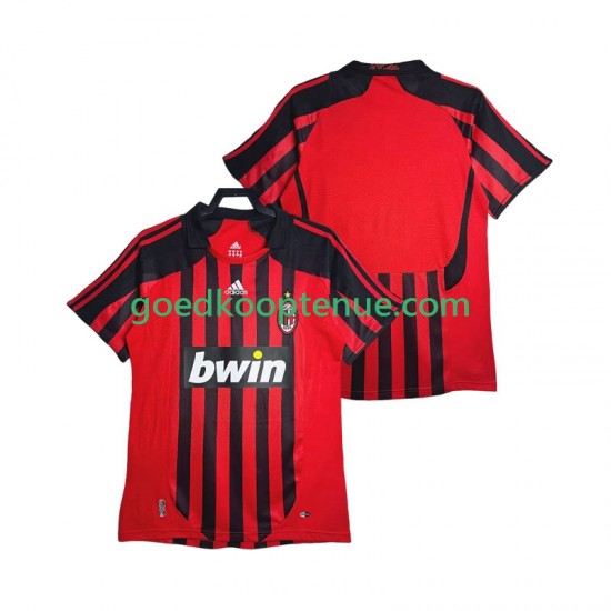 Thuis Retro Tenue van AC Milan 2007 Heren 2008 Korte Mouw