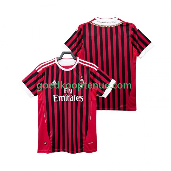 Thuis Retro Tenue van AC Milan 2012 Heren 2011 Korte Mouw