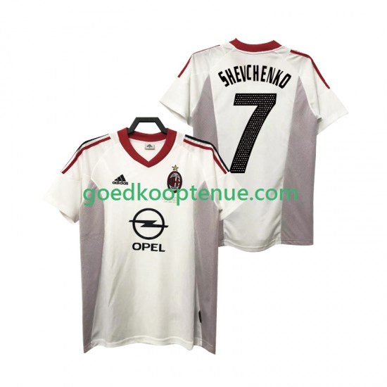 Uit Retro Tenue van AC Milan SHEVCHENKO 7 2005 Heren 2004 Korte Mouw