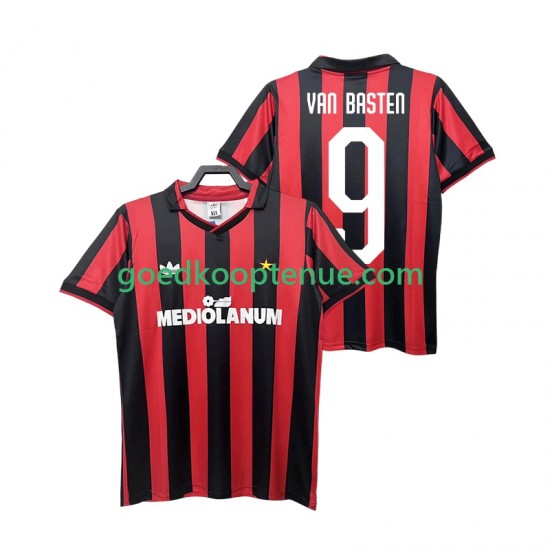 Thuis Retro Tenue van AC Milan VAN BASTEN 9 1990 1991 Heren Korte Mouw
