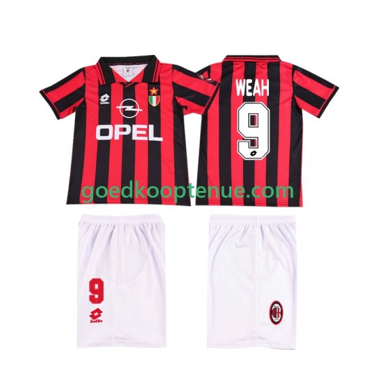 Thuis Retro Tenue van AC Milan WEAH 9 1996 1997 Kind 2-13 jaar Korte Mouw