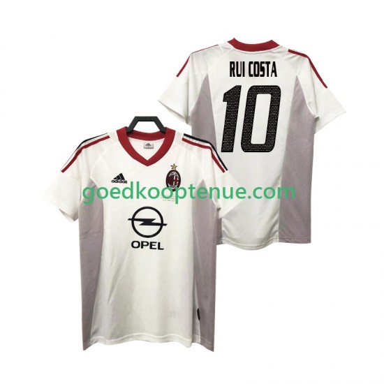 Uit Retro Tenue van AC Milan rui costa 10 2005 Heren 2004 Korte Mouw