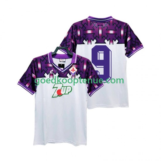 Uit Retro Tenue van Fiorentina 9 1992 1993 Heren Korte Mouw