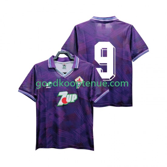 Thuis Retro Tenue van Fiorentina 9 1992 1993 Heren Korte Mouw