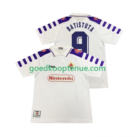 Uit Retro Tenue van Fiorentina BASTUTA 9 Heren 1998 1999 Korte Mouw