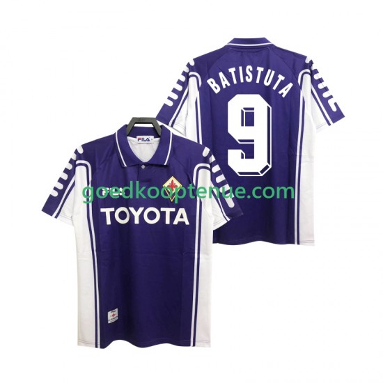 Thuis Retro Tenue van Fiorentina BASTUTA 9 2000 Heren 1999 Korte Mouw