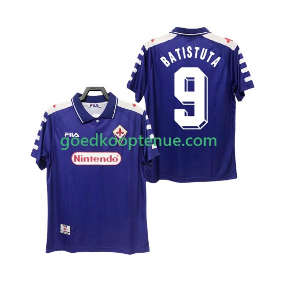 Thuis Retro Tenue van Fiorentina BASTUTA 9 Heren 1998 1999 Korte Mouw