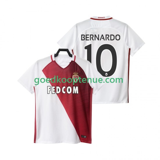 Thuis Tenue van AS Monaco BERNARDO 10 2016 2017 Heren Korte Mouw