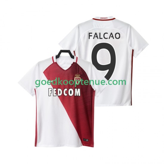 Thuis Tenue van AS Monaco FALCAO 9 2016 2017 Heren Korte Mouw
