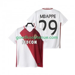 Thuis Tenue van AS Monaco Mbappe 29 2016 2017 Heren Korte Mouw