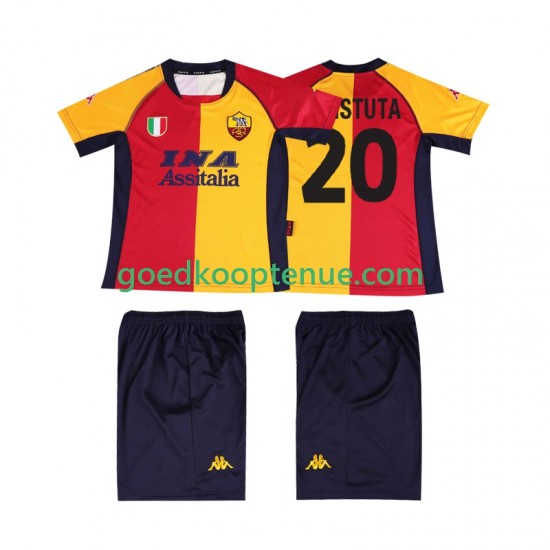Thuis Retro Tenue van AS Roma Batistuta 20 2000 2001 Kind 2-13 jaar Korte Mouw