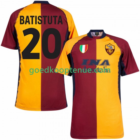 Thuis Retro Tenue van AS Roma Batistuta 20 2000 2001 Heren Korte Mouw