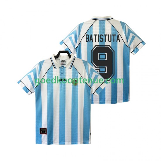 Thuis Retro Tenue van Argentinië BATISTUTA 9 1996 1997 Heren Korte Mouw