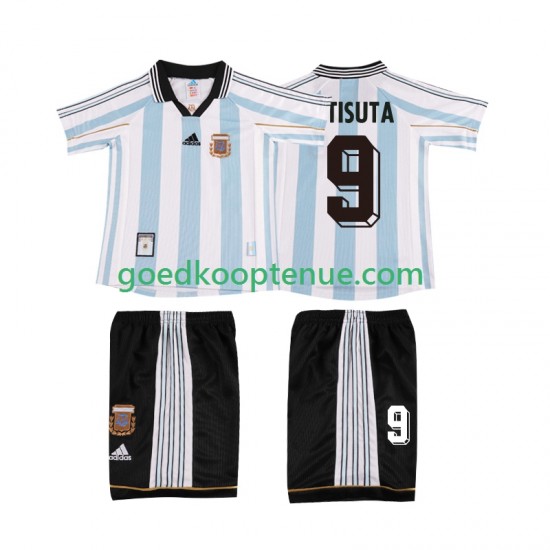 Thuis Retro Tenue van Argentinië BATISUTA 9 Kind 2-13 jaar 1998 Korte Mouw Thuis Retro Tenue van Argentinië BATISUTA 9 Kind 2-13 jaar 1998 Korte Mouw