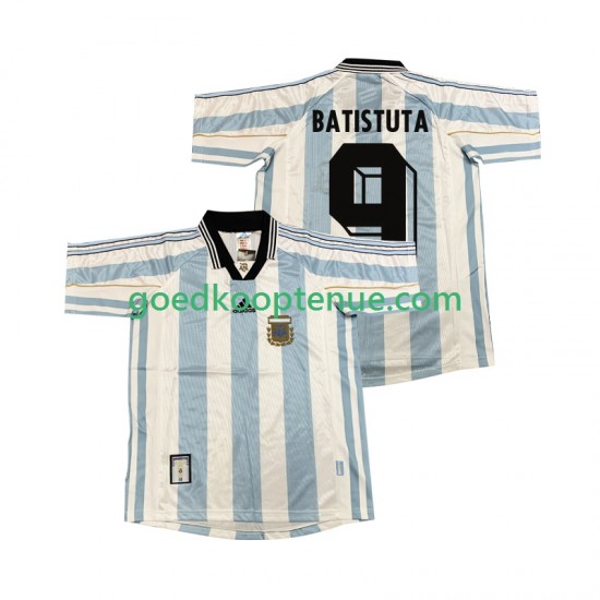 Thuis Retro Tenue van Argentinië BATISUTA 9 Heren 1998 Korte Mouw