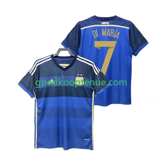 Uit Retro Tenue van Argentinië DI MARIA 7 2014 Heren Korte Mouw