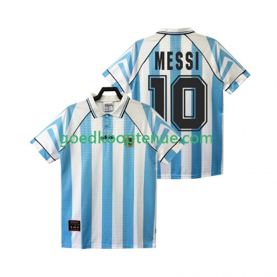 Thuis Retro Tenue van Argentinië Lionel Messi 10 1996 1997 Heren Korte Mouw