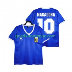 Uit Retro Tenue van Argentinië MARADONA 10 1986 Heren Korte Mouw