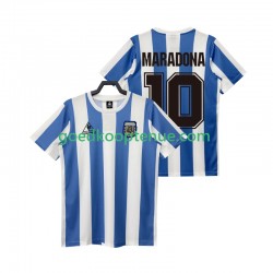 Thuis Retro Tenue van Argentinië MARADONA 10 1986 Heren Korte Mouw