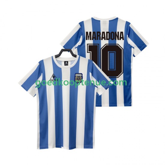 Thuis Retro Tenue van Argentinië MARADONA 10 1986 Heren Korte Mouw